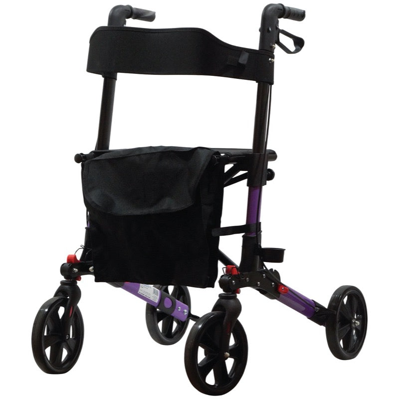 Deluxe Fold Flat Rollator - Purple